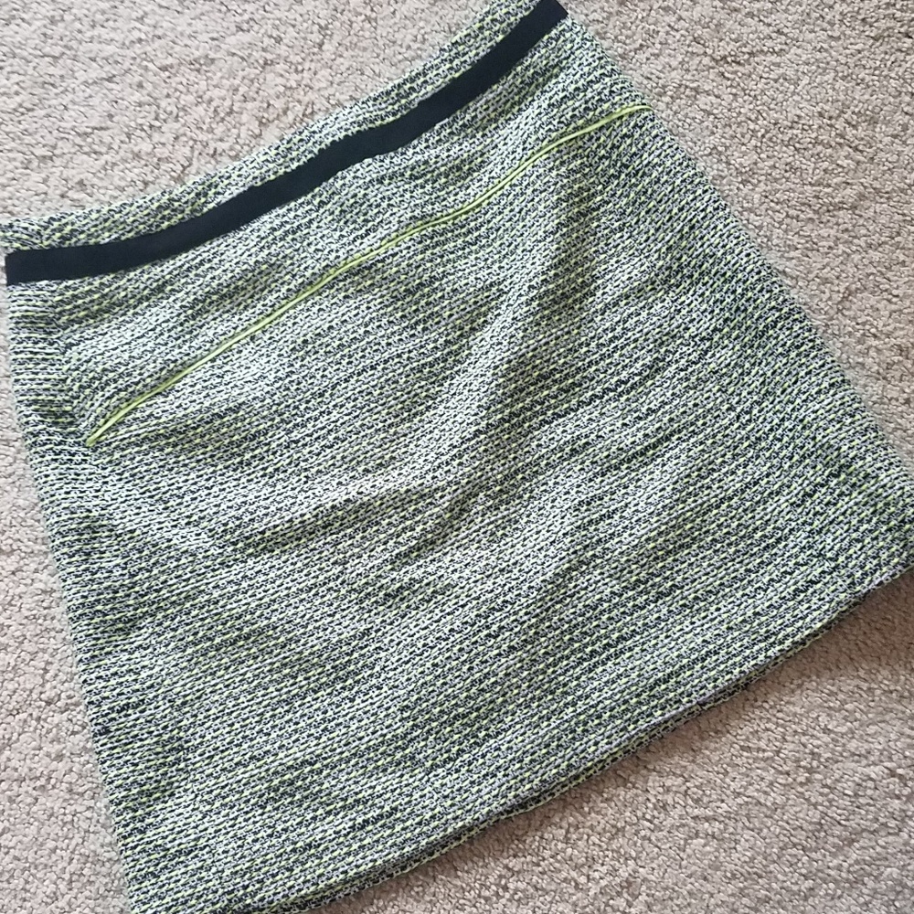Neon Yellow Halogen Tweed Skirt